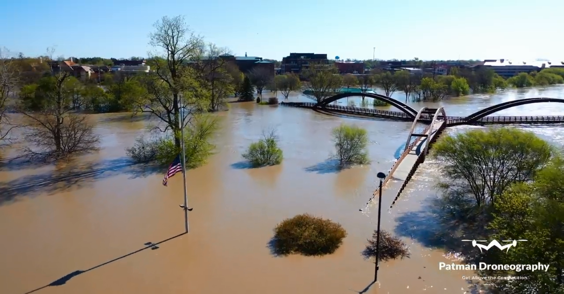 Drones brengen hevige overstromingen in Michigan in beeld
